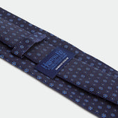 Blue Repeated Floral Woven Silk Tie
