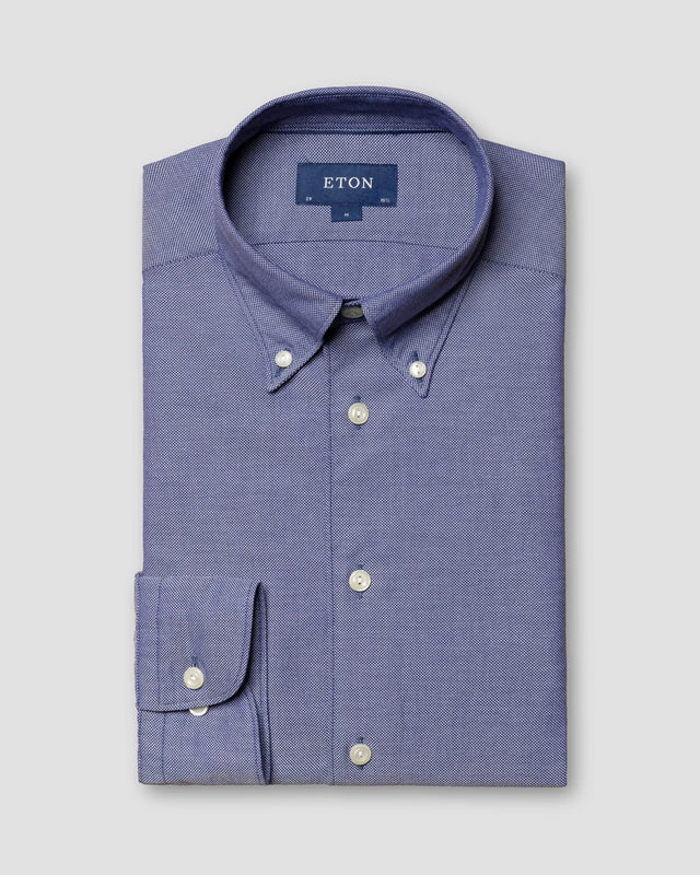 Royal-Oxford-Hemd aus Baumwoll-Lyocell-Gemisch in Navy - Eton