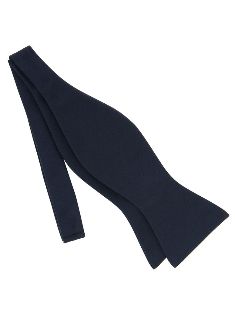 Blue Self Tie Bow Tie In Satin Silk Monte Carlo
