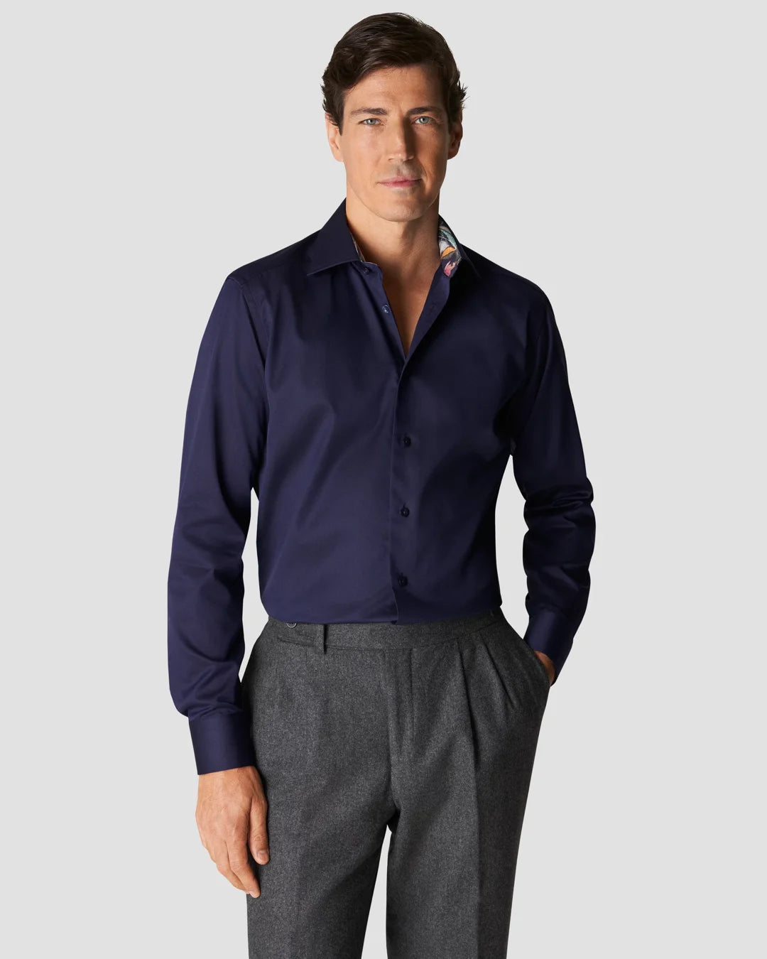 Signature Twill Shirt Floral Print Details Eton