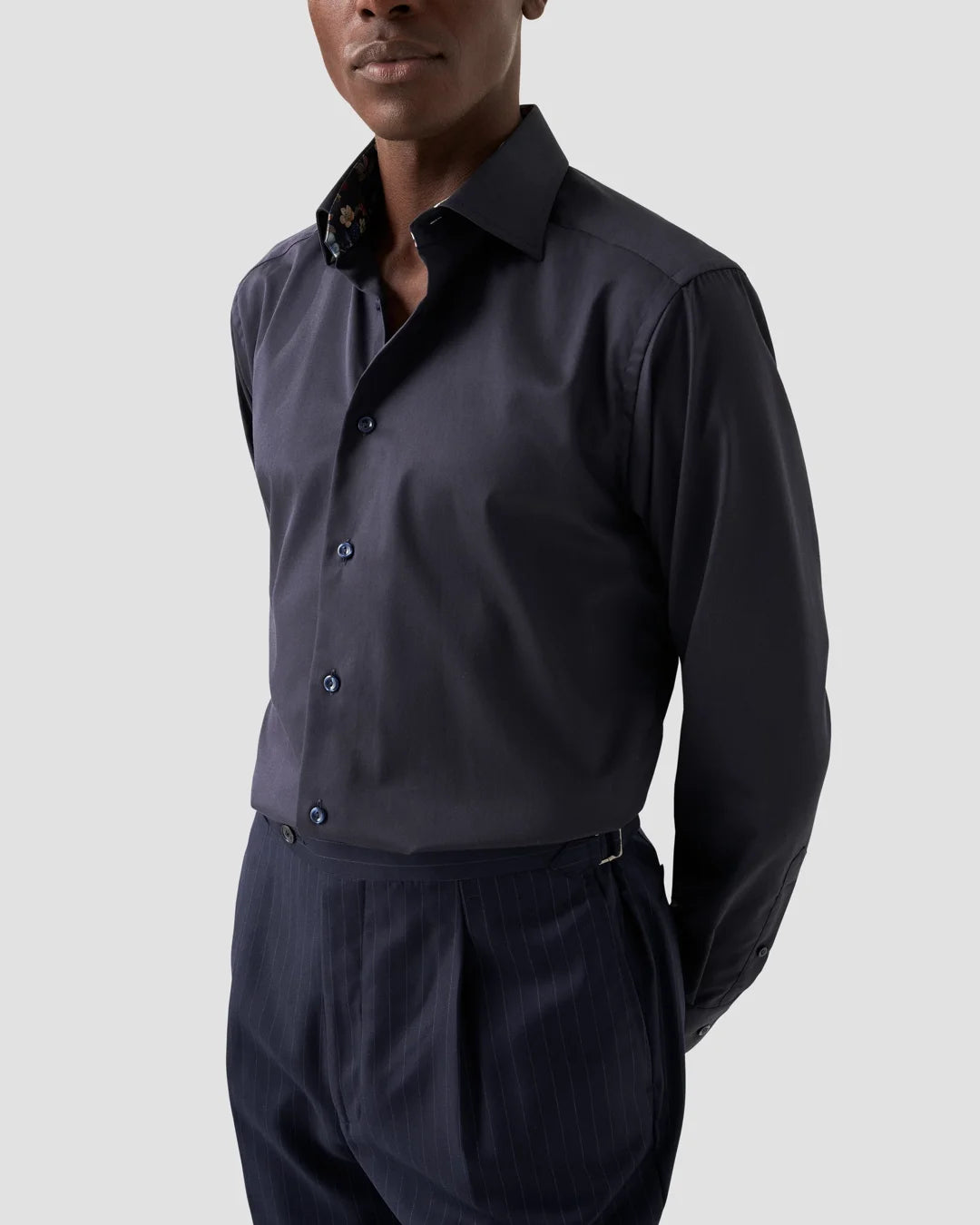 Signature Twill Shirt Floral Contrast Details Eton