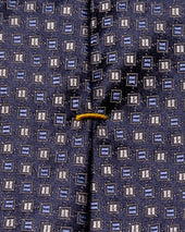 Navy Geometric Silk Tie