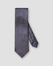 Navy Blue Geometric Silk Tie