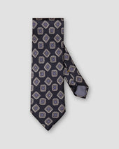 Seidentwill-Krawatte mit geometrischem Muster Navy