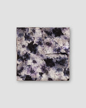 Navy Floral Wool Twill Pocket Square