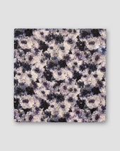 Navy Floral Wool Twill Pocket Square