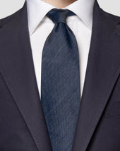 Navy Silk Linen Tie