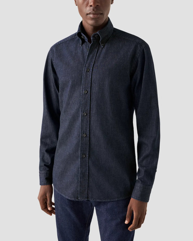 Dark Blue Denim Shirt – Button Down - Eton