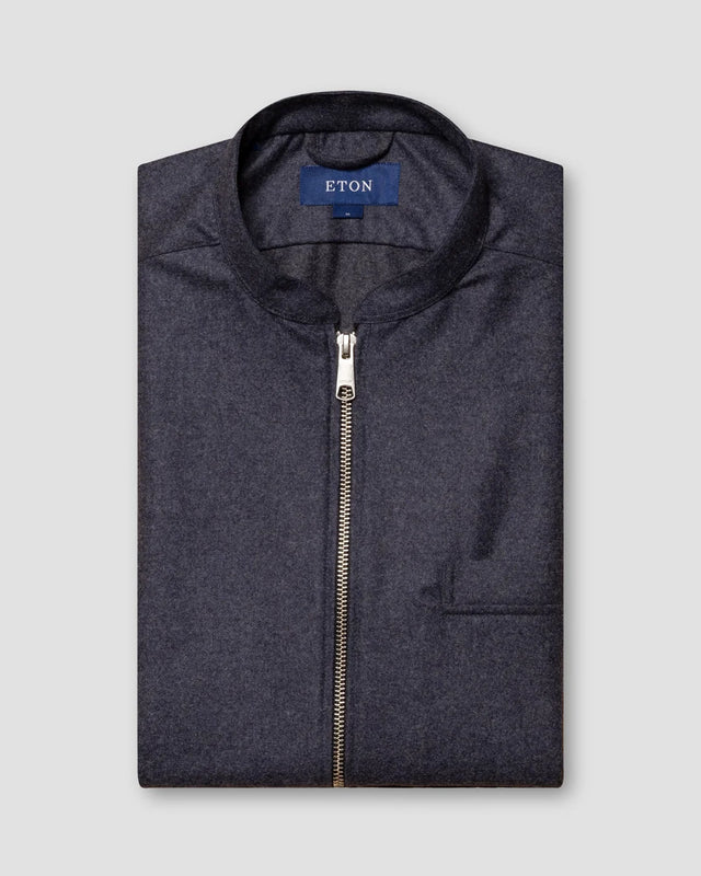 Weste aus Wolle-Kaschmir-Flanell in Navy - Eton