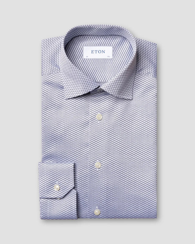 Navy blue Twill Shirt - Eton