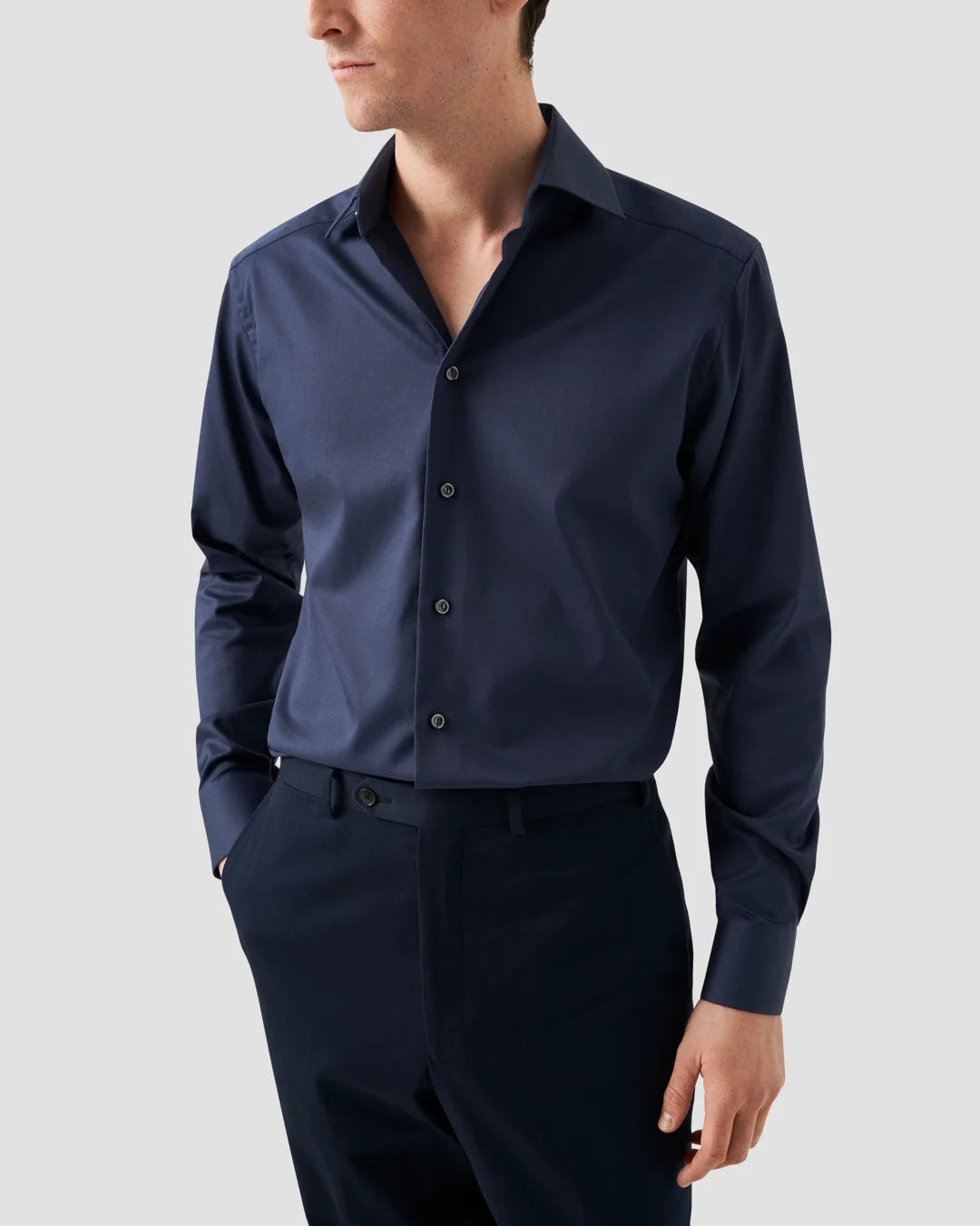 Blue Twill Stretch Shirt Eton