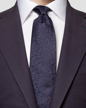 Navy Micro Paisley Silk Tie