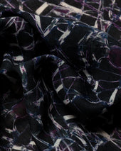 Navy Glass Silk Bandana