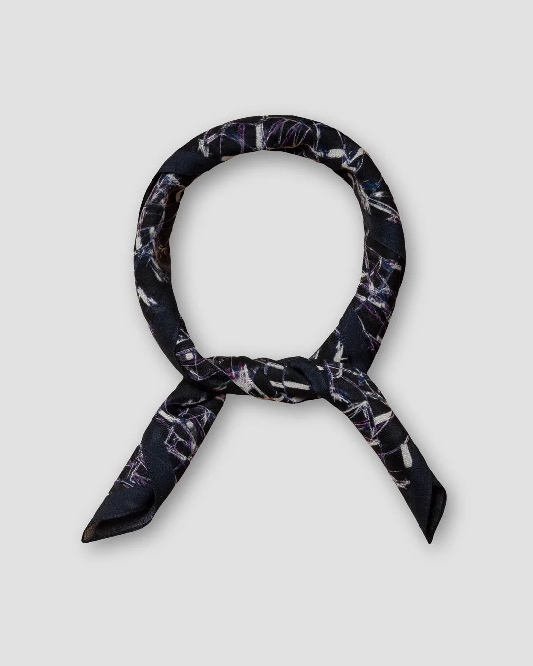 Navy Glass Silk Bandana