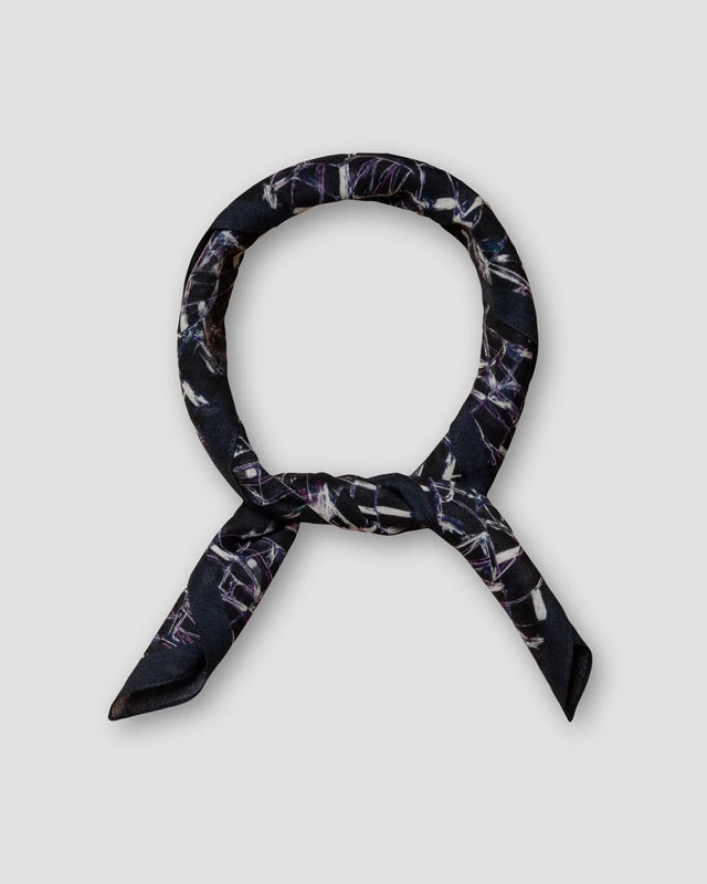 Navy Glass Silk Bandana
