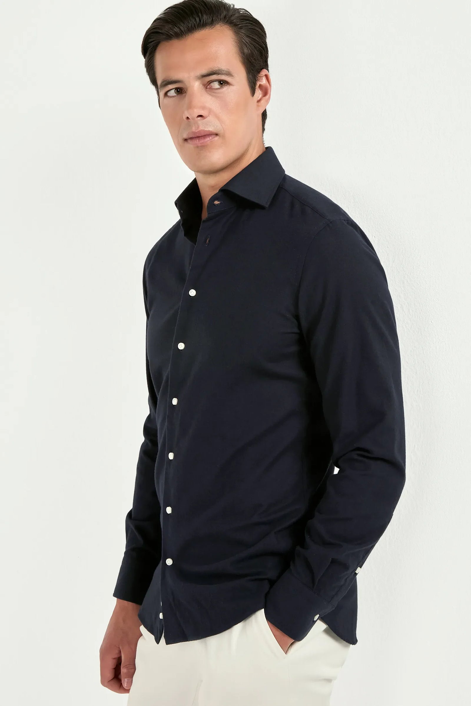 Brushed Cotton Shirt Made In Italy