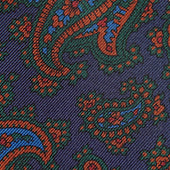 Burnt Orange Paisley Motif Printed Silk Tie