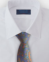 Burnt Orange Paisley Motif Printed Silk Tie