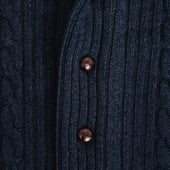 Cable Knit Shawl Collar Cashmere Cardigan