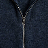 Cashmere Baseball Cardigan With Brown Trim