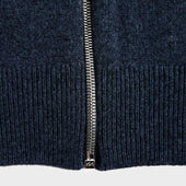 Cashmere Baseball Cardigan With Brown Trim