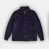 Navy Cashmere Loro Piana Cino Jacket With Knitted Sleeves