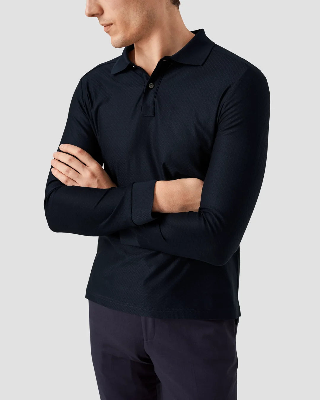 Diamond Print Filo Di Scozia Jacquard Polo Shirt Eton