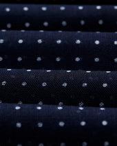 Dark Blue Dots Wool and Silk Scarf