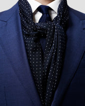 Dark Blue Dots Wool and Silk Scarf