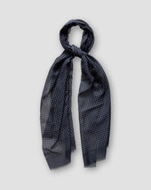 Dark Blue Dots Wool and Silk Scarf
