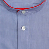 Fine Stripe Sea Island Quality Cotton Nightshirt With Red Piping