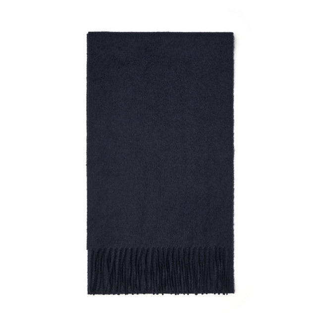Navy Fringe Cashmere Scarf