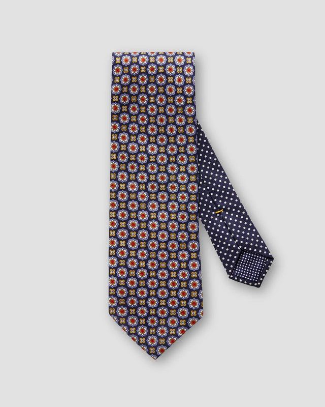 Krawatte mit geometrischen Punkten in Navy - Eton