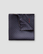 Navy geometric flower pocket square