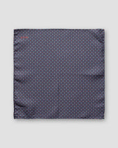 Navy Geometric Flower Pocket Square