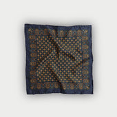 Gold Geometric Floral Silk Pocket Square