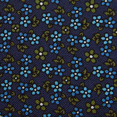 Green Blue Floral Printed Silk Tie