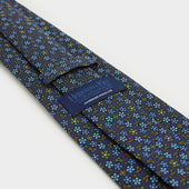 Green Blue Floral Printed Silk Tie