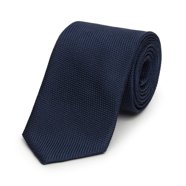 Navy Grenadine Silk Tie