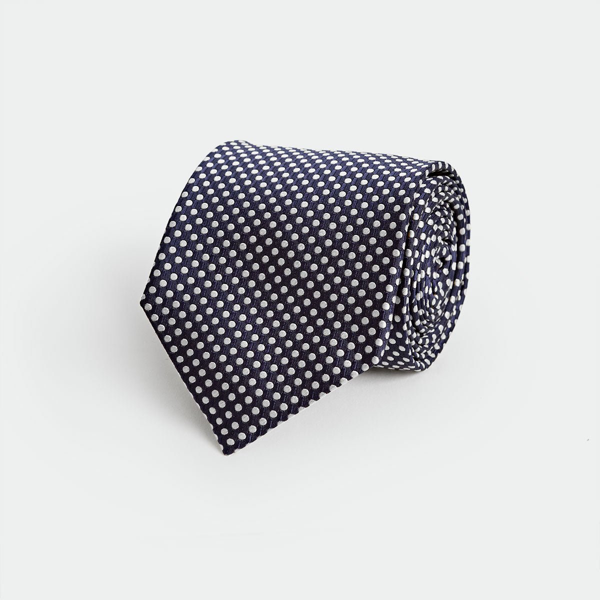 Grey Woven Spot Silk Tie
