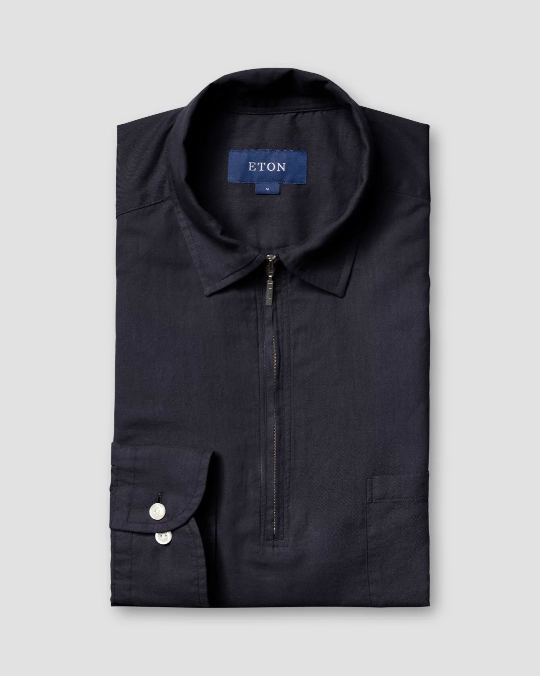 Dark Blue Half Zip Shirt Eton