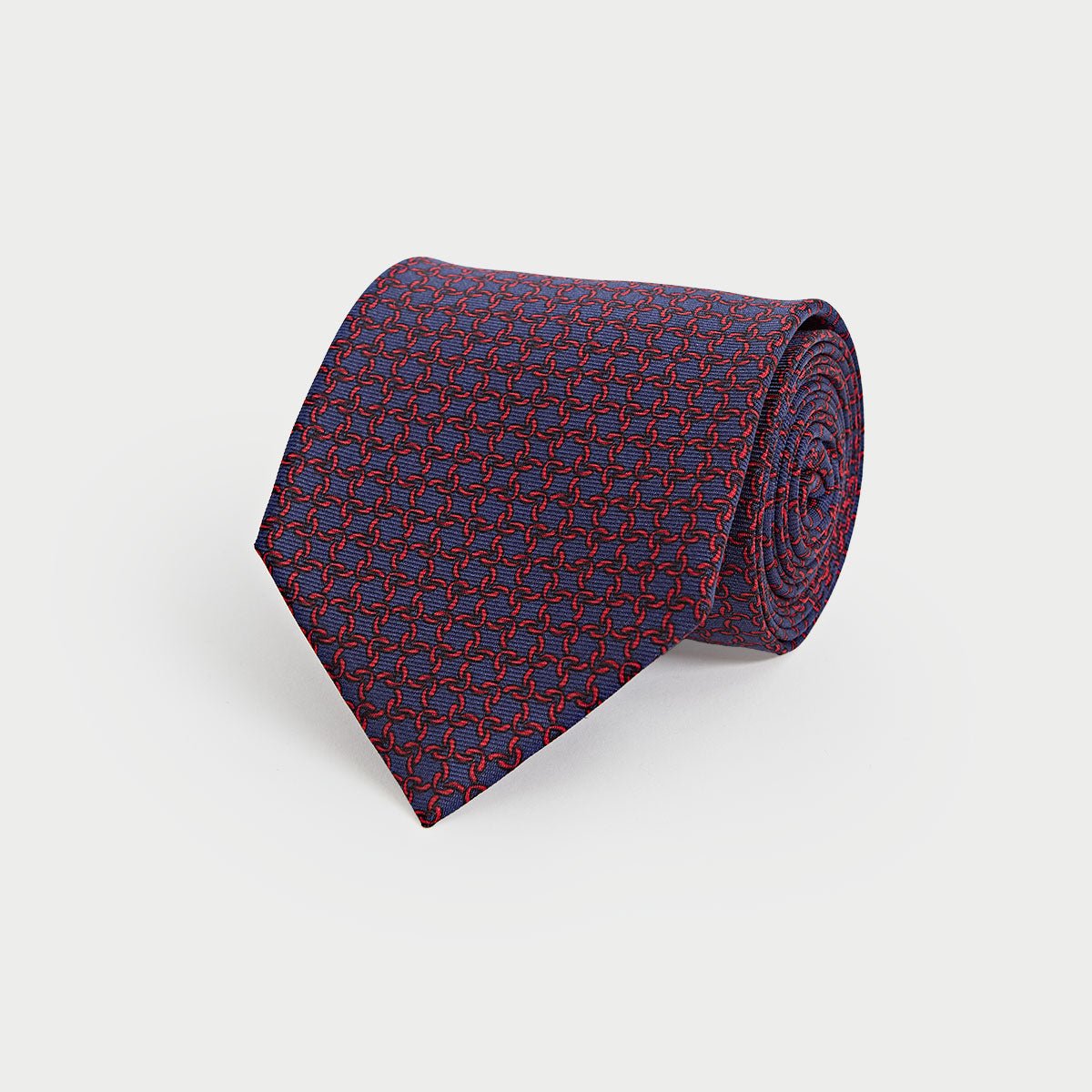 Interlocking Links Printed Silk Tie