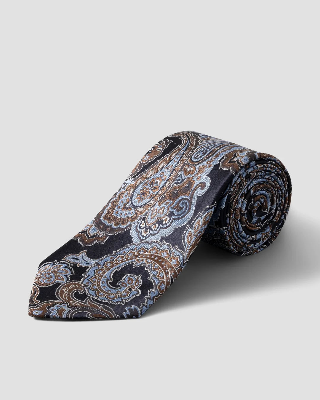 Dark Blue Jacquard Paisley Tie Eton