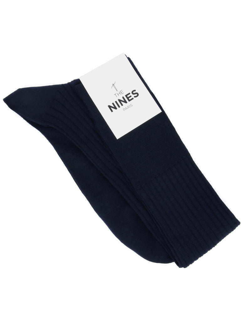 Cotton Lisle Knee Socks Fine Ribbed
