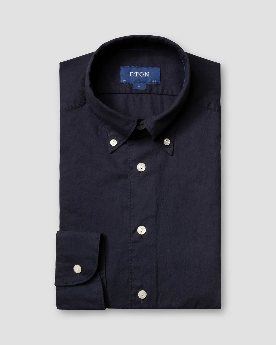 Dark Blue Lightweight Flannel Shirt Eton