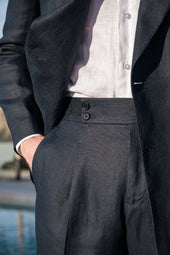 Double Breasted Linen Jacket Made In Italy