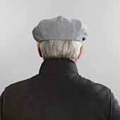 Micro Herringbone Cotton Linen Gatsby Cap