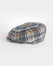 Multicolour Check Silk Linen Wool Gatsby Cap