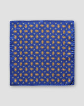 Navy Orange Geometric Pocket Square