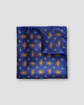 Navy & orange geometric pocket square